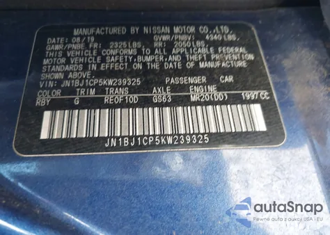 2019 Nissan Rogue Sport S from USA, damaged, VIN JN1BJ1CP5KW239325